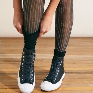 NWT Free People Headliner Metallic Stripe Tights